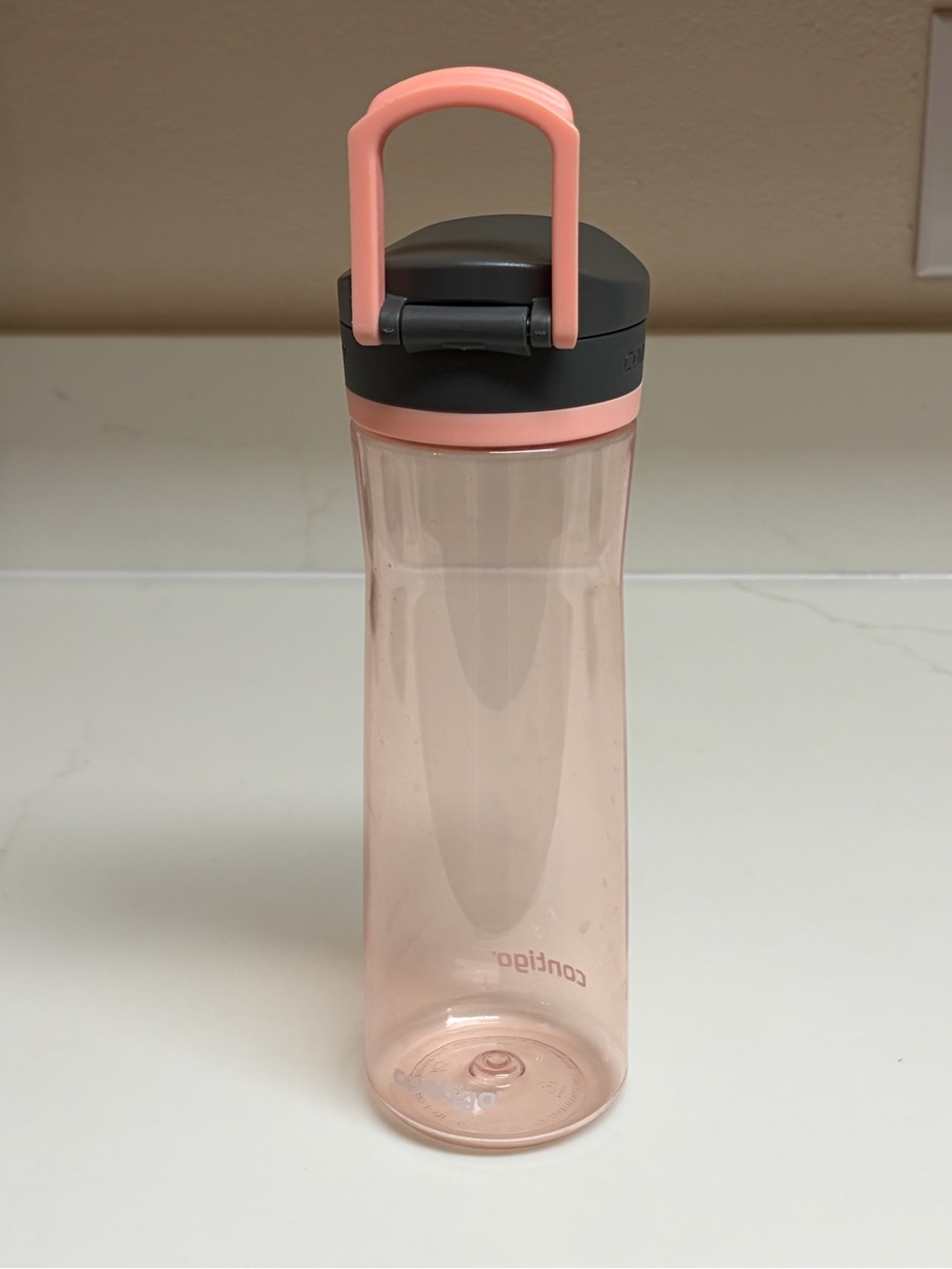 Contigo Pink and Gray Travel Water Bottle with Handle